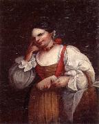 unknow artist A Woman holding a mask Germany oil painting artist